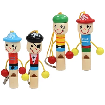  4шт деревянных пиратских свистулек, инструменты для раннего обучения, детские игрушки