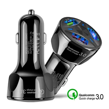  Qc3.0 Автомобильное Зарядное Устройство для мобильного телефона с тремя USB-разъемами для Skoda Octavia 2 A7 A5 Fabia Rapid Superb Yeti Mazda 3 6 CX-5 CX-7 Lada Granta