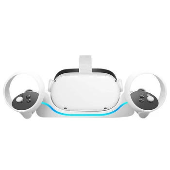  Подставка для виртуальной реальности для зарядной станции Oculus Quest 2 Настенная подставка для док-станции для быстрой зарядки зарядного устройства с подсветкой для дыхания
